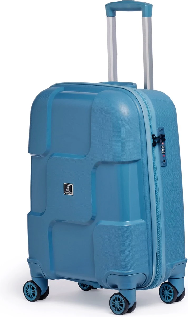 ©TROLLEYZ - Venice No.10 - Trolley - 55cm Met TSA Slot - Dubbele Wielen - 360° Spinners - 100% Polypropyleen - Handbagage Koffer In Ice Blue 10 ©TROLLEYZ - Venice No.10 - Trolley - 55cm Met TSA Slot - Dubbele Wielen - 360° Spinners - 100% Polypropyleen - Handbagage Koffer In Ice Blue - Afbeelding 10