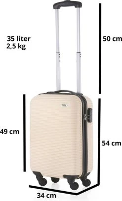 TravelZ Horizon Handbagagekoffer - 54cm Handbagage Trolley Met Gevoerde Binnenkant - Champagne -Bagage En Reistassen 726x1200 1