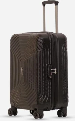 ©TROLLEYZ - Florence No.7 - Trolley - 55cm Met TSA Slot - Dubbele Wielen - 360° Spinners - 100% ABS - Handbagage Koffer In Night Black