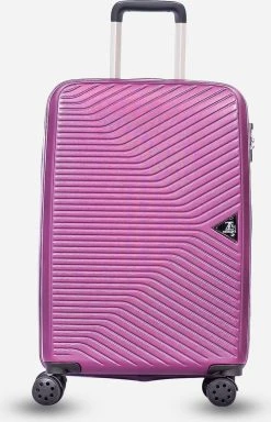 ©TROLLEYZ - Ibiza No.3 - Reiskoffer 69cm Met TSA Slot - Dubbele Wielen - 360° Spinners - 100% ABS - Reiskoffer In Dazzling Purple