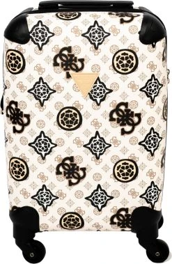 Guess House Party 18 In 4 Wheeler Dames Reiskoffer - Cream Multi Logo -Bagage En Reistassen 782x1200 2