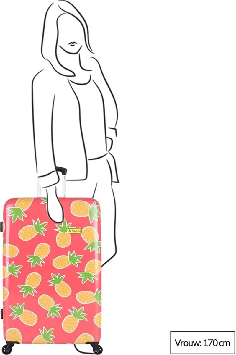 BHPPY - Pretty Pineapple - Reiskoffer (76 Cm) 8 BHPPY - Pretty Pineapple - Reiskoffer (76 Cm) - Afbeelding 8