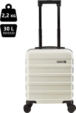 CabinMax Handbagage Koffer - Trolley 30L - Harde Reiskoffer - 45x36x20cm - Lichtgewicht - Groot Capaciteit - Wit -Bagage En Reistassen 816x1200 1