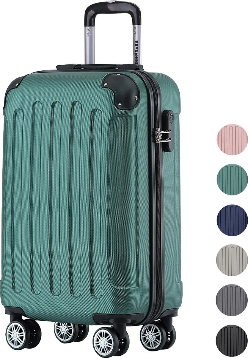 TRVLMORE Koffer - Handbagage - 54x36x20cm - 38L - Donkergroen 1 TRVLMORE Koffer - Handbagage - 54x36x20cm - 38L - Donkergroen