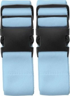2x Stuks Kofferriemen / Bagageriemen - 155 Cm - Kofferspanband Lichtblauw