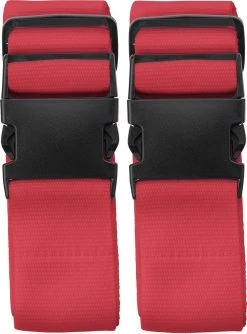 2x Stuks Kofferriemen / Bagageriemen - 155 Cm - Kofferspanband Rood