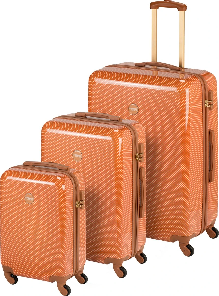 Princess Traveller Trendy Dots - Reiskoffer - Terra - M - 66cm 5 Princess Traveller Trendy Dots - Reiskoffer - Terra - M - 66cm - Afbeelding 5