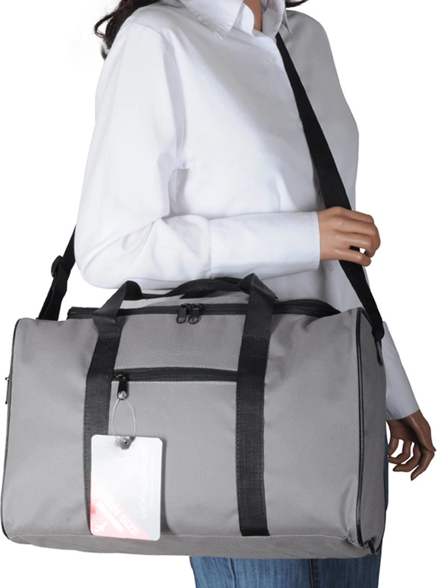 Handbagage Ryanair 40x20x25 - Met Smart Sleeve Voor Op Een Koffer - Steel Grey 4 Handbagage Ryanair 40x20x25 - Met Smart Sleeve Voor Op Een Koffer - Steel Grey - Afbeelding 4