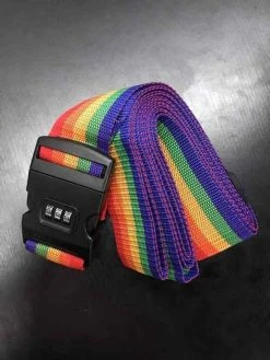 Kofferriem Met Naam En Adres Labels | Kofferband | BagageRiem |Bagageband | 180CM | Regenboog | 3-cijfer Slot | 2 Gratis Naamplaatjes Erbij | Bagagelabel | -Bagage En Reistassen 900x1200 65