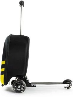 Rolkoffer Trolley Voor Kinderen | Geel | Trolley | Tas Kind | Bagagekoffer | Step Jongen | Vliegtuig Nekkussen | Step Met 3 Wielen | FDBW | Koffer Handbagage - 50 Kilo - Bouncy Box 40x20x25 Cm + Nekkussen Vliegtuig -Bagage En Reistassen 907x1200 1