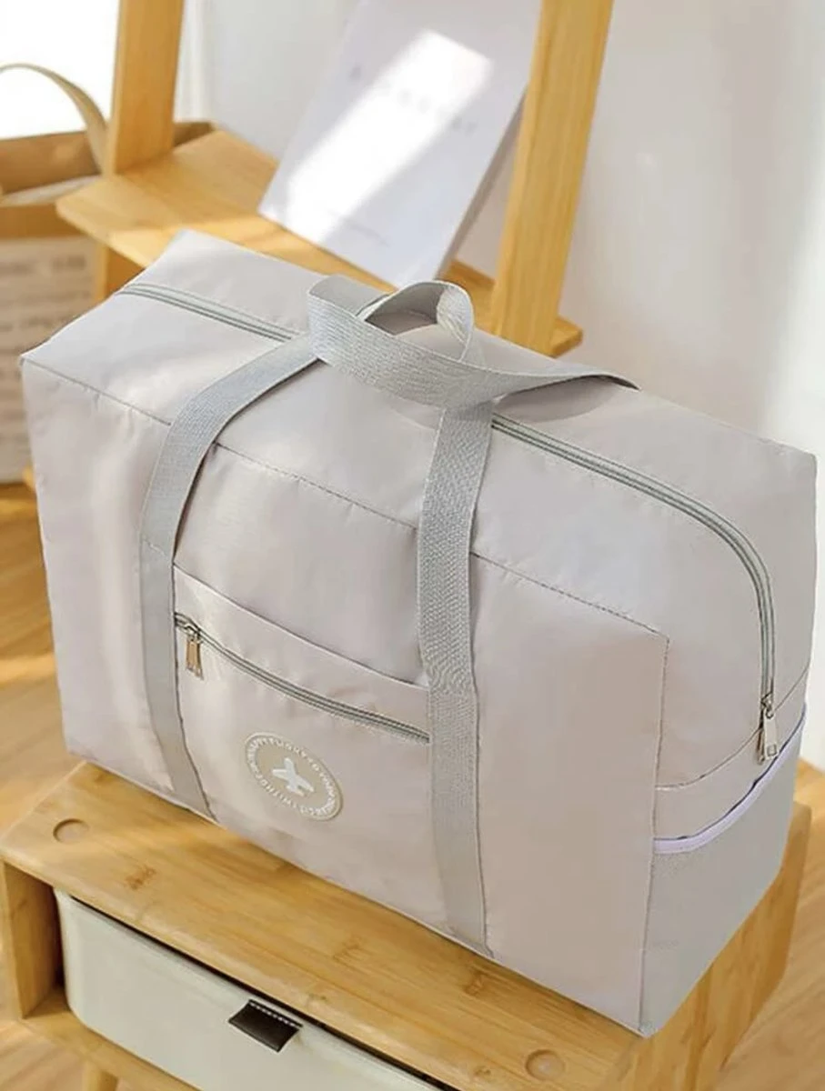 Merkloos Reistas - Handbagage Tas - Opvouwbaar - Beige - Off White - Travelbag 3 Merkloos Reistas - Handbagage Tas - Opvouwbaar - Beige - Off White - Travelbag - Afbeelding 3