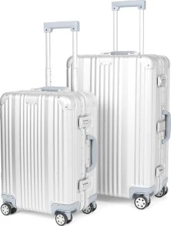 Aluminium Handbagage Koffer Mozzel Darrow - Reiskoffer Met Wielen - 51cm - Harde Koffer - Zilver -Bagage En Reistassen 910x1200 3