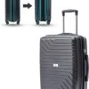 Legage Koffer Handbagage - Reiskoffer - Trolley - Inclusief Uitzetlaag - Inclusief TSA Slot - Zwart - Maat S - 20 Inch