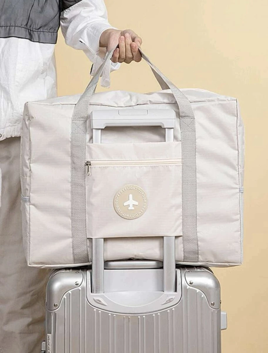 Merkloos Reistas - Handbagage Tas - Opvouwbaar - Beige - Off White - Travelbag 1 Merkloos Reistas - Handbagage Tas - Opvouwbaar - Beige - Off White - Travelbag