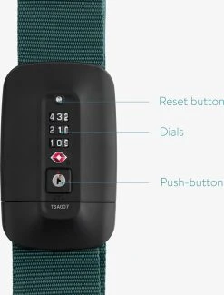 Navaris Kofferriem Met TSA Slot - Bagageriem Met Adreslabel En Cijferslot - Verstelbaar Tot 400 Cm - Groen -Bagage En Reistassen 913x1200 3