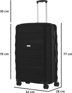 CarryOn Porter ® Reiskoffer - 77cm Trolley Met TSA-slot - 100 Ltr - OKOBAN Registratie - Zwart -Bagage En Reistassen 928x1200 1