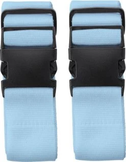 Merkloos 2x Stuks Cadebo Kofferriemen 180cm - Verstelbaar - Geschikt Voor Iedere Koffer - Lichtblauw - Gratis Verzonden
