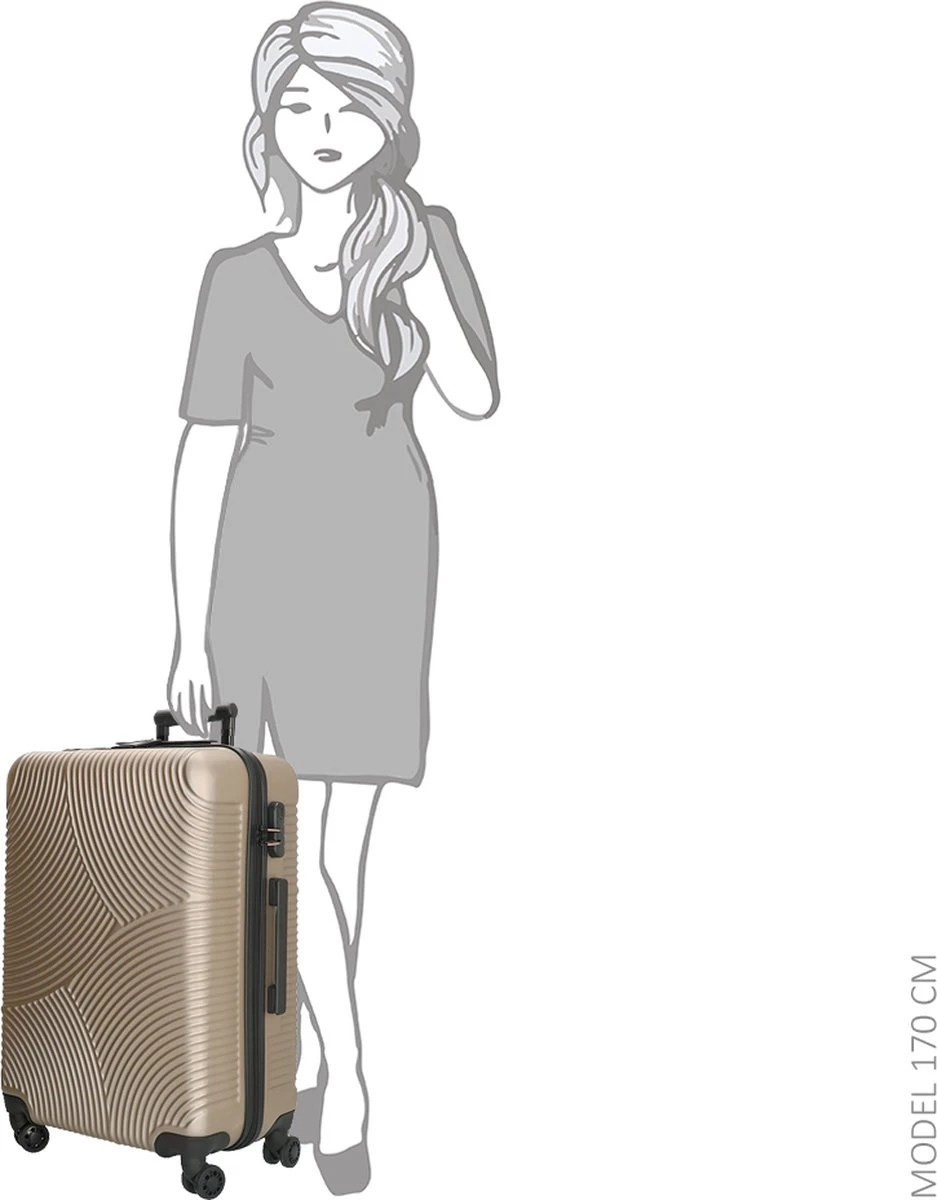 Enrico Benetti Harde Koffer LouisvilleHoogte 65 Cm - Champagne 2 Enrico Benetti Harde Koffer LouisvilleHoogte 65 Cm - Champagne - Afbeelding 2