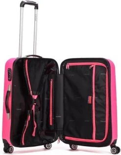 Decent Handbagage Koffer / Trolley / Reiskoffer - 50 Cm - 32 Liter - ABS - Neon-Fix - Roze -Bagage En Reistassen 941x1200