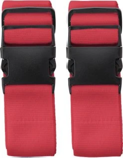 Merkloos 2x Stuks Cadebo Kofferriemen 180cm - Verstelbaar - Geschikt Voor Iedere Koffer - Rood - Gratis Verzonden