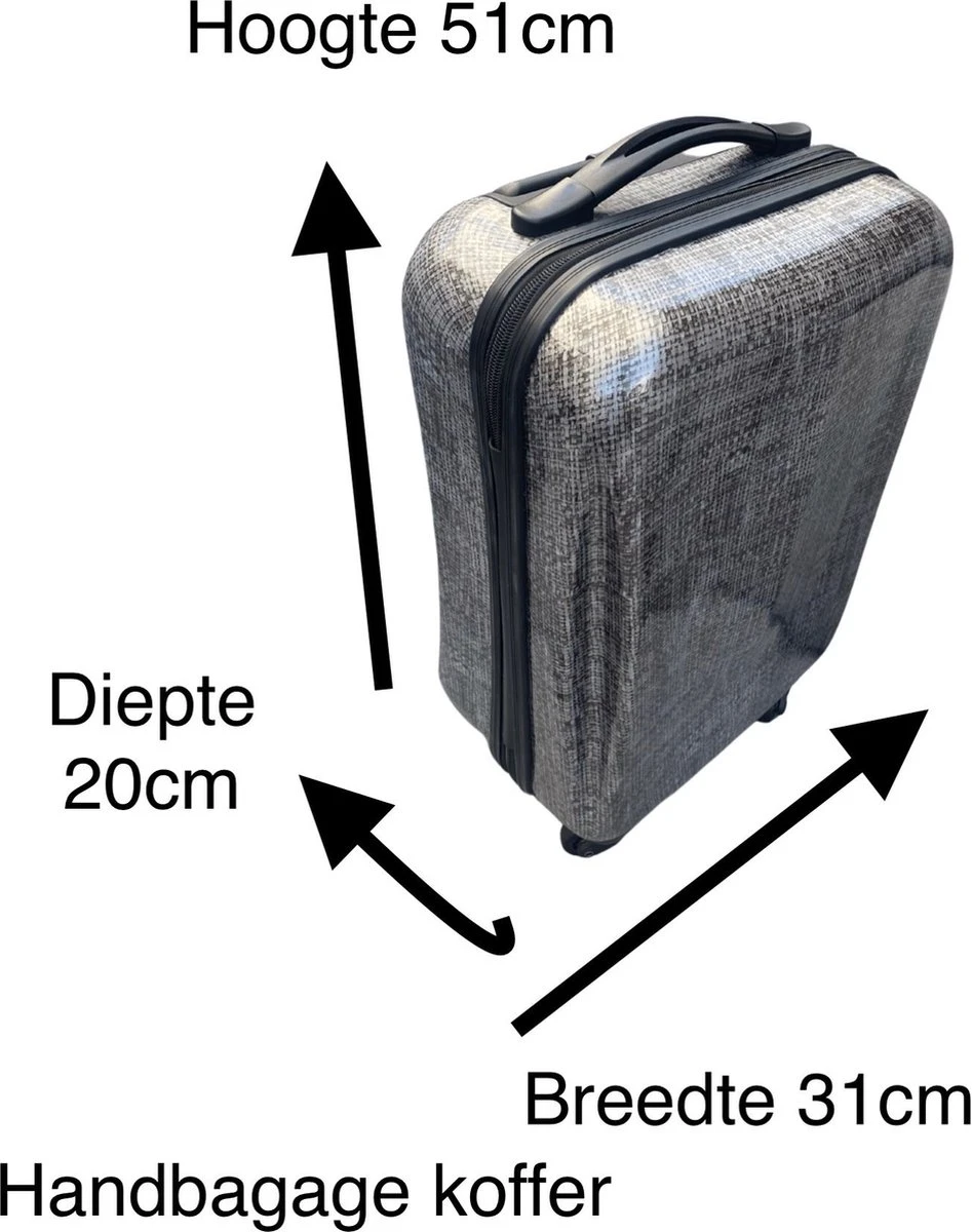 Leonardo Handbagage Koffer - 51x31x20 - Alle Vliegmaatschappijen - Hardcase - Cijferslot - Reiskoffer - Lichtgewicht Koffer - Grey 4 Leonardo Handbagage Koffer - 51x31x20 - Alle Vliegmaatschappijen - Hardcase - Cijferslot - Reiskoffer - Lichtgewicht Koffer - Grey - Afbeelding 4