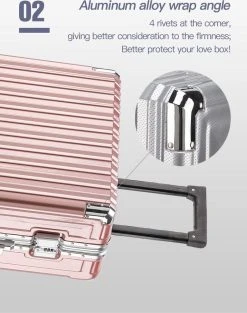 Hughs ,Design Handbagage Reiskoffer 20'', 50.8 Cm Spinner Aluminium Frame Koffer, Carbon Rose-goud -Bagage En Reistassen 948x1200 2