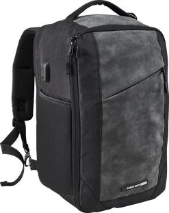 CabinMax Manhatten XL – Handbagage 20L – Rugzak Met USB Poort– Schooltas - 40x20x25 Cm – Compact Reistas – Lichtgewicht – Grijs/Zwart