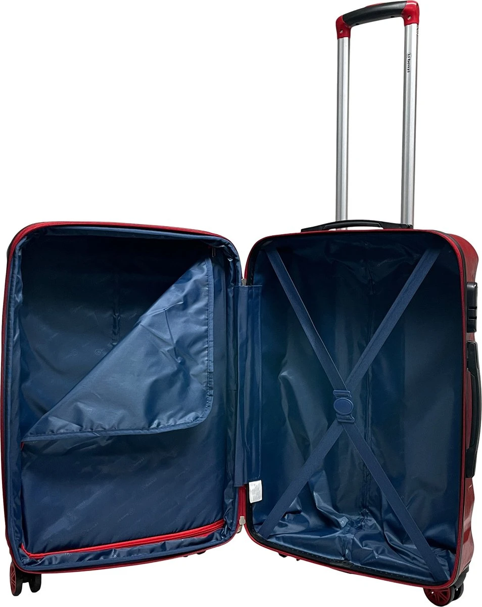 Benzi Xisto Middelgrote Koffer - 65 Cm -75 Liter - Expandable - Rood 5 Benzi Xisto Middelgrote Koffer - 65 Cm -75 Liter - Expandable - Rood - Afbeelding 5