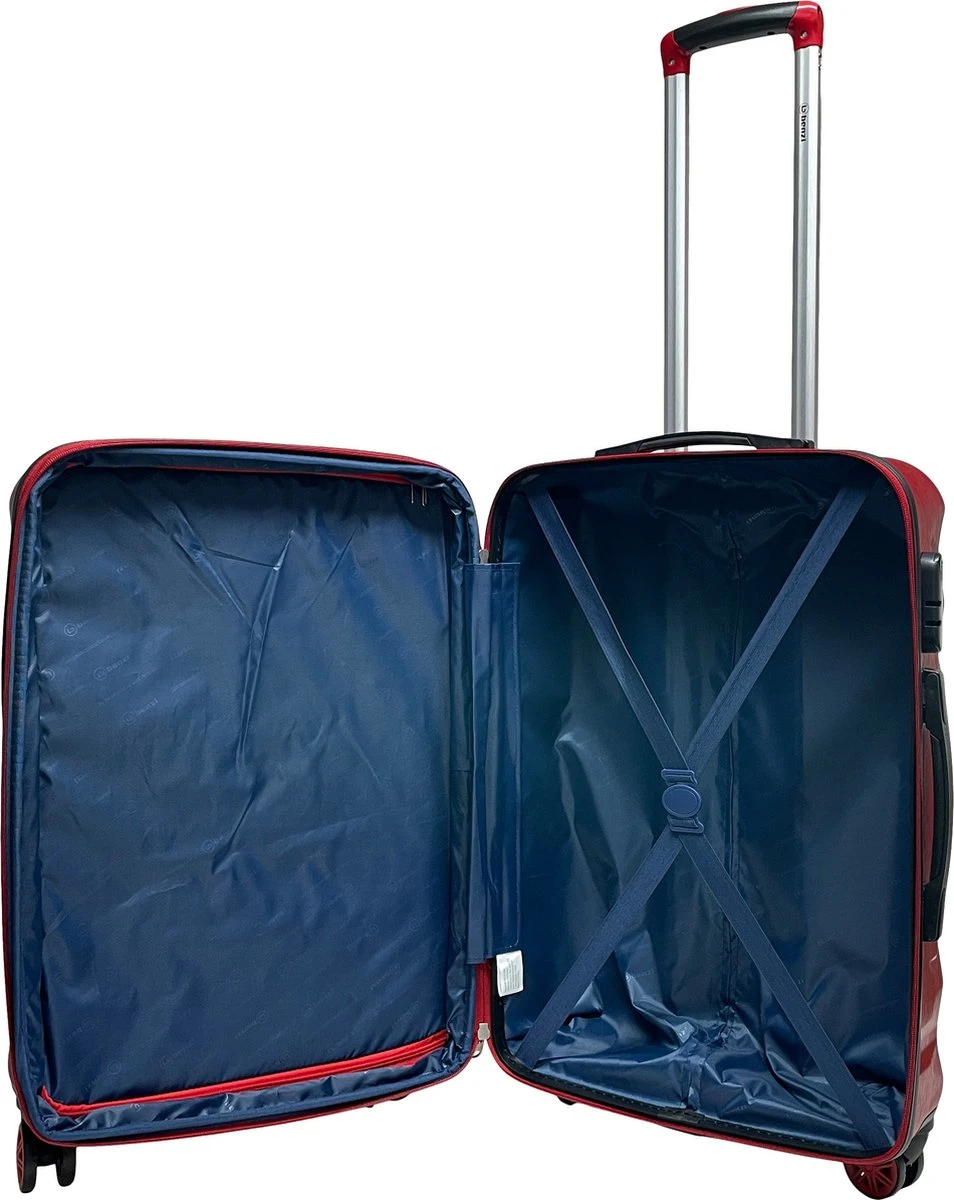 Benzi Xisto Middelgrote Koffer - 65 Cm -75 Liter - Expandable - Rood 6 Benzi Xisto Middelgrote Koffer - 65 Cm -75 Liter - Expandable - Rood - Afbeelding 6