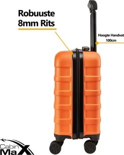 CabinMax Handbagage Koffer - Trolley 30L - Harde Reiskoffer - 45x36x20cm - Lichtgewicht - Groot Capaciteit - Oranje -Bagage En Reistassen 959x1200