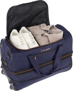 Travelite Basics Wheeled Duffle 55cm Expandable Navy/Orange -Bagage En Reistassen 967x1200 6
