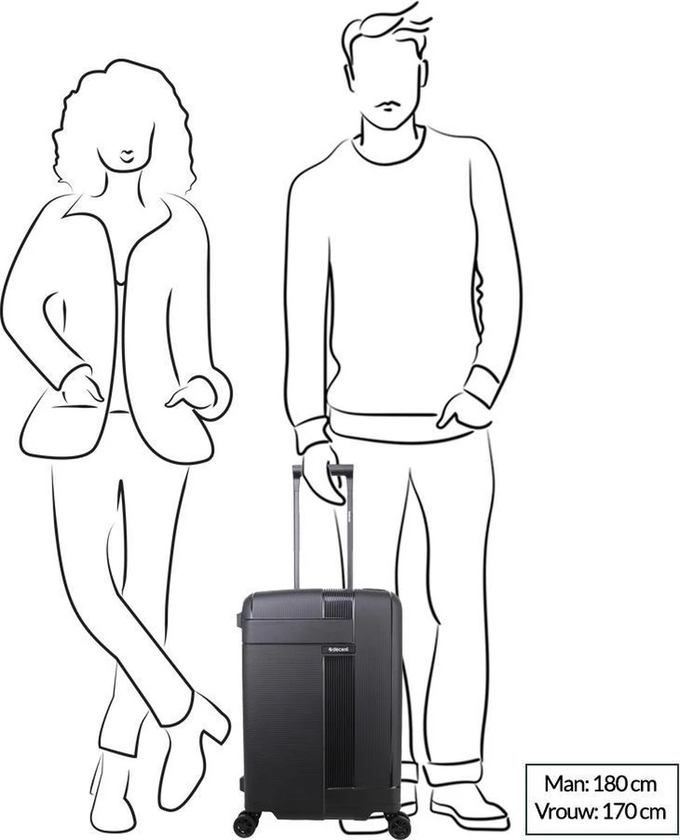 Decent Transit Handbagage Koffer - 55 Cm - Zwart 3 Decent Transit Handbagage Koffer - 55 Cm - Zwart - Afbeelding 3