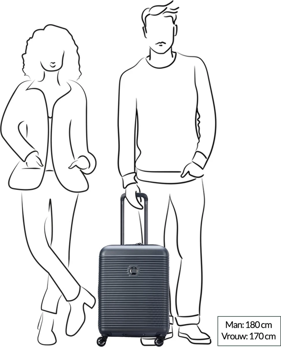 Delsey Handbagage Harde Koffer / Trolley / Reiskoffer - Freestyle - 55 Cm - Grijs 8 Delsey Handbagage Harde Koffer / Trolley / Reiskoffer - Freestyle - 55 Cm - Grijs - Afbeelding 8