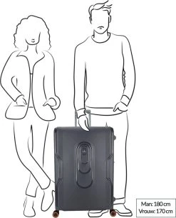 Decent Koffer / Trolley / Reiskoffer - 77 X 54.5 X 31.5 Cm - 116 Liter - Polypropyleen - Maat XL - On-Tour - Grijs -Bagage En Reistassen 973x1200 25