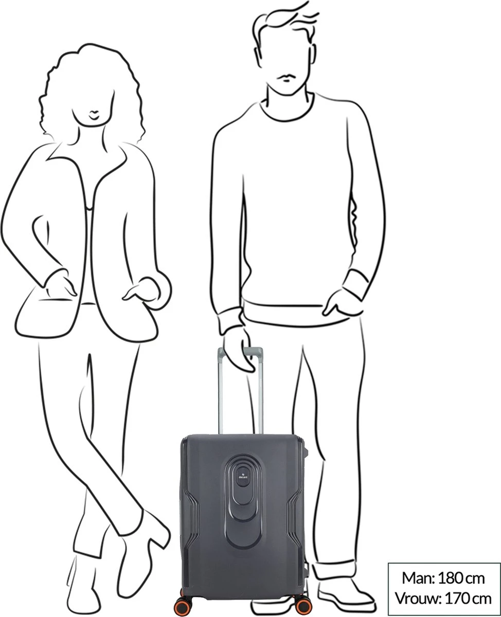 Decent Handbagage Koffer / Trolley / Reiskoffer - 55 Cm - 38 Liter - Polypropyleen - On-Tour - Roze 18 Decent Handbagage Koffer / Trolley / Reiskoffer - 55 Cm - 38 Liter - Polypropyleen - On-Tour - Roze - Afbeelding 18