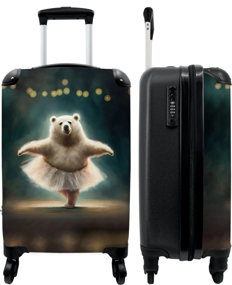 NoBoringSuitcases.com® Koffer - Beer - Rok - Ballet - Licht - Portret - Trolley Op Wieltjes - Reiskoffer - Past Binnen 55x40x20 Cm En 55x35x25 Cm - Handbagagekoffer - Fotokoffer 1 NoBoringSuitcases.com® Koffer - Beer - Rok - Ballet - Licht - Portret - Trolley Op Wieltjes - Reiskoffer - Past Binnen 55x40x20 Cm En 55x35x25 Cm - Handbagagekoffer - Fotokoffer