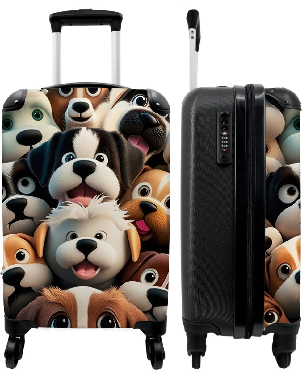 NoBoringSuitcases.com® Koffer - Hond - Dieren - Design - Bruin - Trolley Op Wieltjes - Handbagagekoffer - Past Binnen 55x40x20 Cm En 55x35x25 Cm - Reiskoffers - Fotokoffer 1 NoBoringSuitcases.com® Koffer - Hond - Dieren - Design - Bruin - Trolley Op Wieltjes - Handbagagekoffer - Past Binnen 55x40x20 Cm En 55x35x25 Cm - Reiskoffers - Fotokoffer