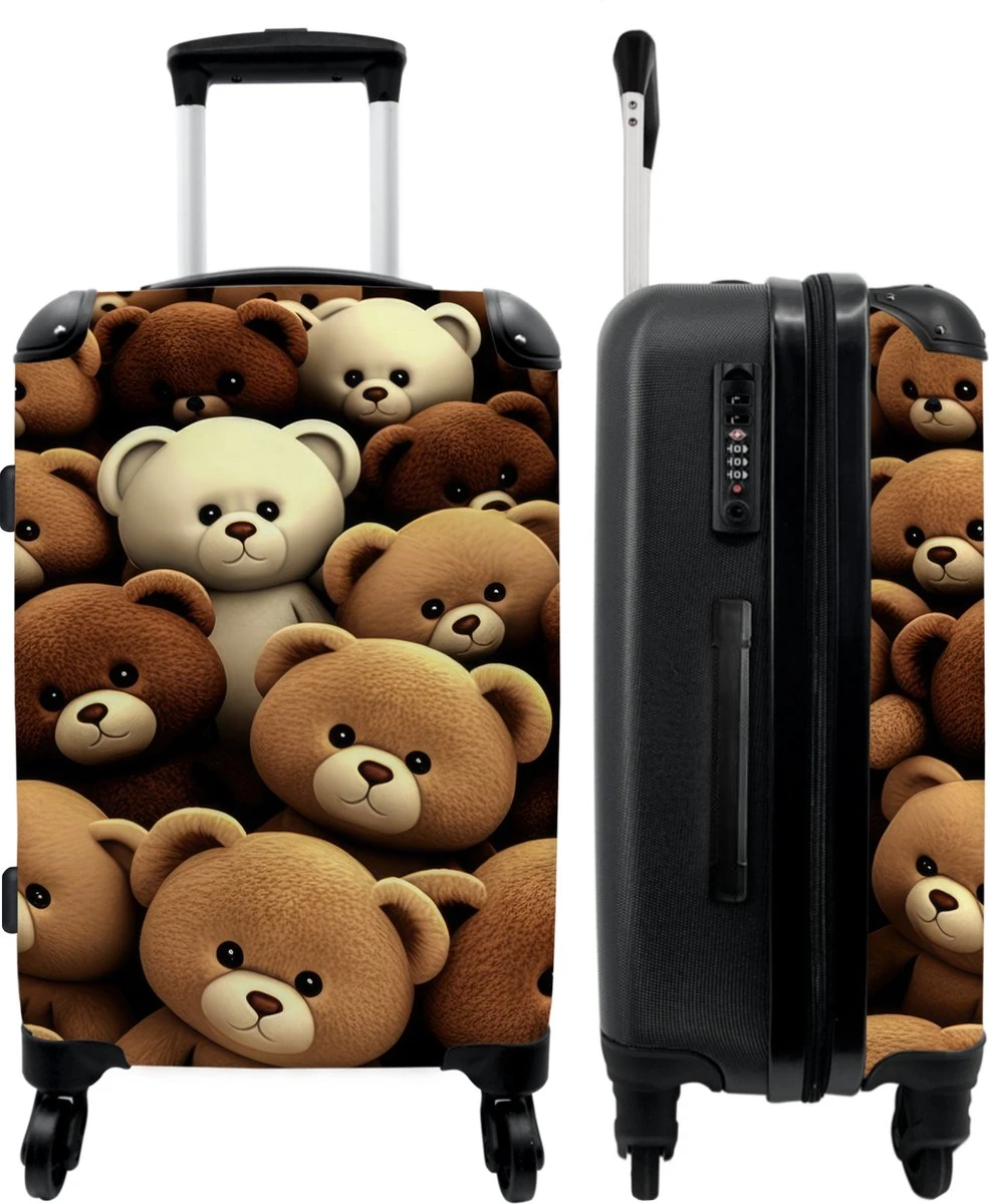 NoBoringSuitcases.com® Koffer Groot - Teddybeer - Knuffel - Bruin - Beer - Trolley Koffer Met TSA-slot - Met Wielen - 90 Liter - Reiskoffer - 66 Cm 1 NoBoringSuitcases.com® Koffer Groot - Teddybeer - Knuffel - Bruin - Beer - Trolley Koffer Met TSA-slot - Met Wielen - 90 Liter - Reiskoffer - 66 Cm